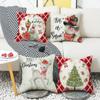 New Cartoon Deer Christmas Bedside Sofa Pillow Holiday Gift Decoration Linen Print Waist Pillow Case