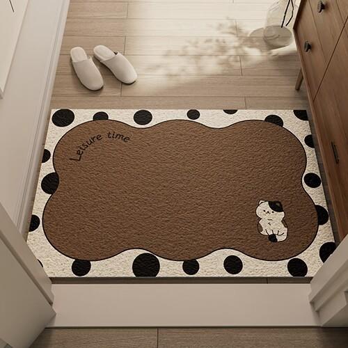 Light Luxury Home Floor Mat Door Entry Floor Mat Can Be Cut Silk Ring Floor Mat, Dirt-Resistant And Easy To Take Care Of Floor Mat Non-Slip Mat
