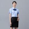Women's Light Blue Short Sleeve Business Shirt