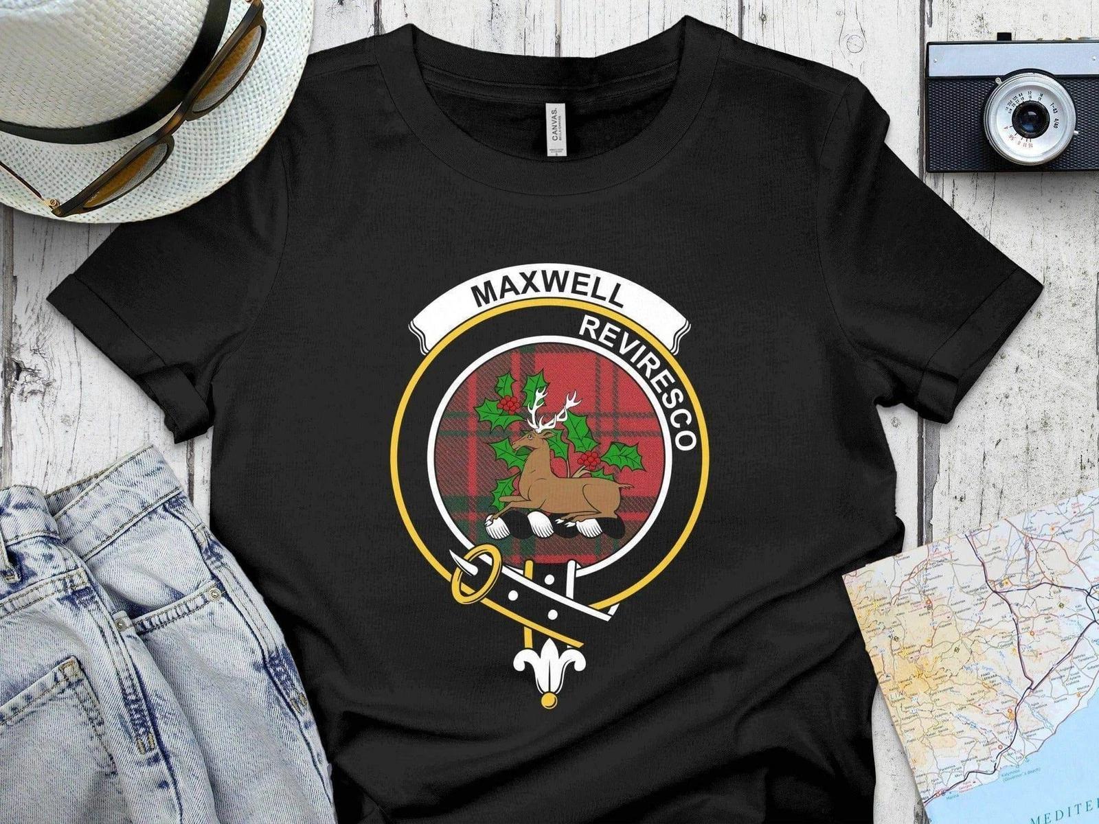Clan Maxwell Crest Tartan T-Shirt & Sweatshirt – Scottish Apparel L
