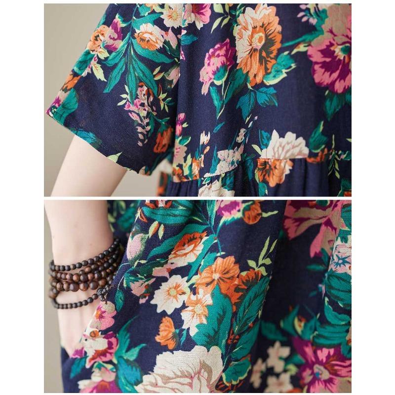 Summer Literary Plus Size Plus Flower Bohemian Skirt