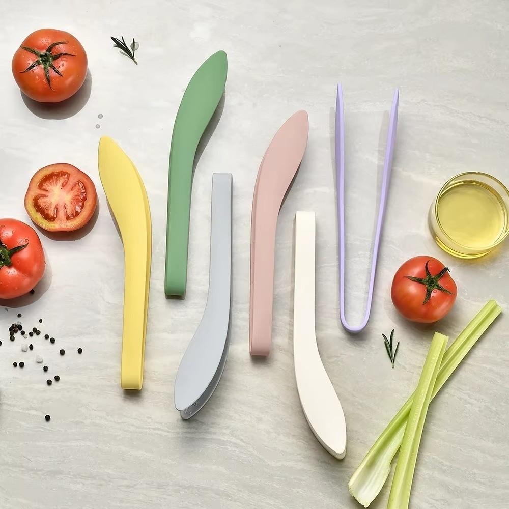High-Temperature Resistant Silicone Food Tongs Non-Slip Kitchen Tongs Barbecue Clips  Sandwich
