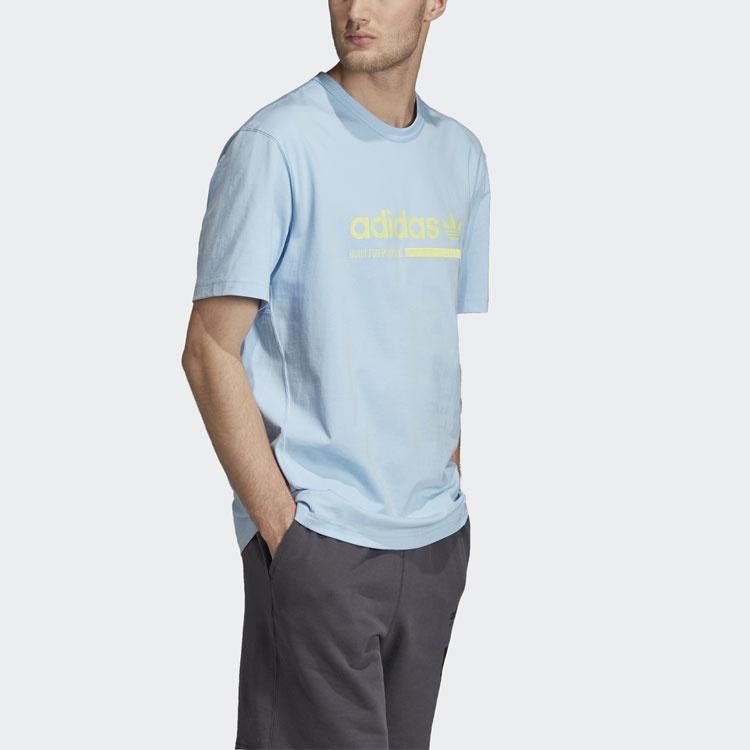 adidas Originals Logo Sports Round Neck Short Sleeve Blue Men's DV1929