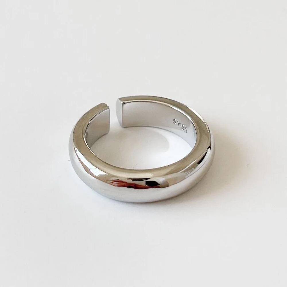 925 Silver Rings for Women Geometric Handmade Irregular Strip Ring Fashion Jewelry Gift