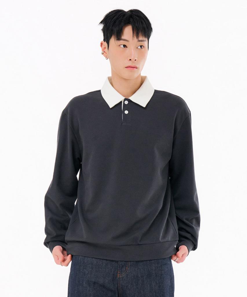 Chase Cult Men'S Collared Contrast Sweatshirt-Fark5116B0L
