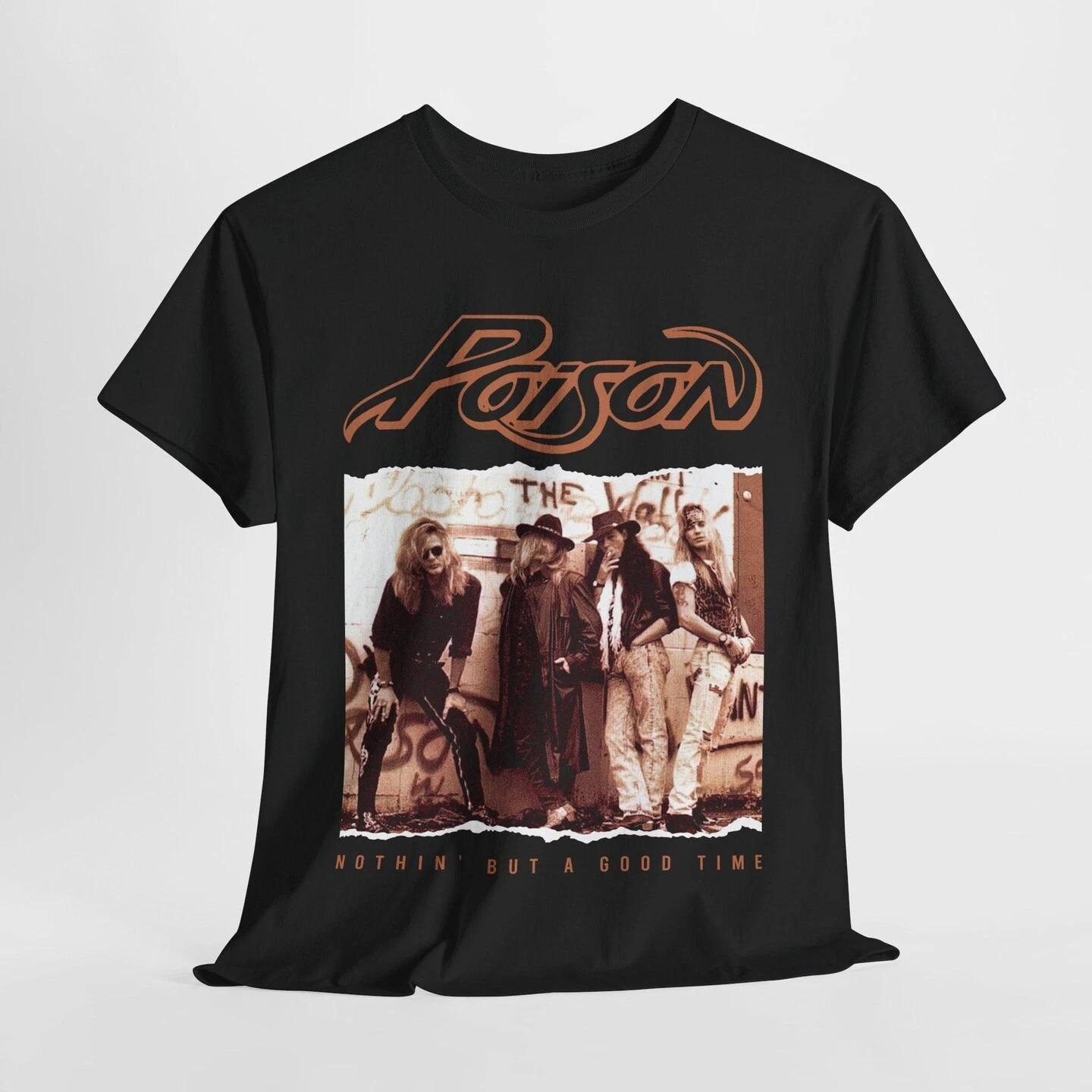 Vintage Poison Band Tee, 90s Rock Concert Graphic M