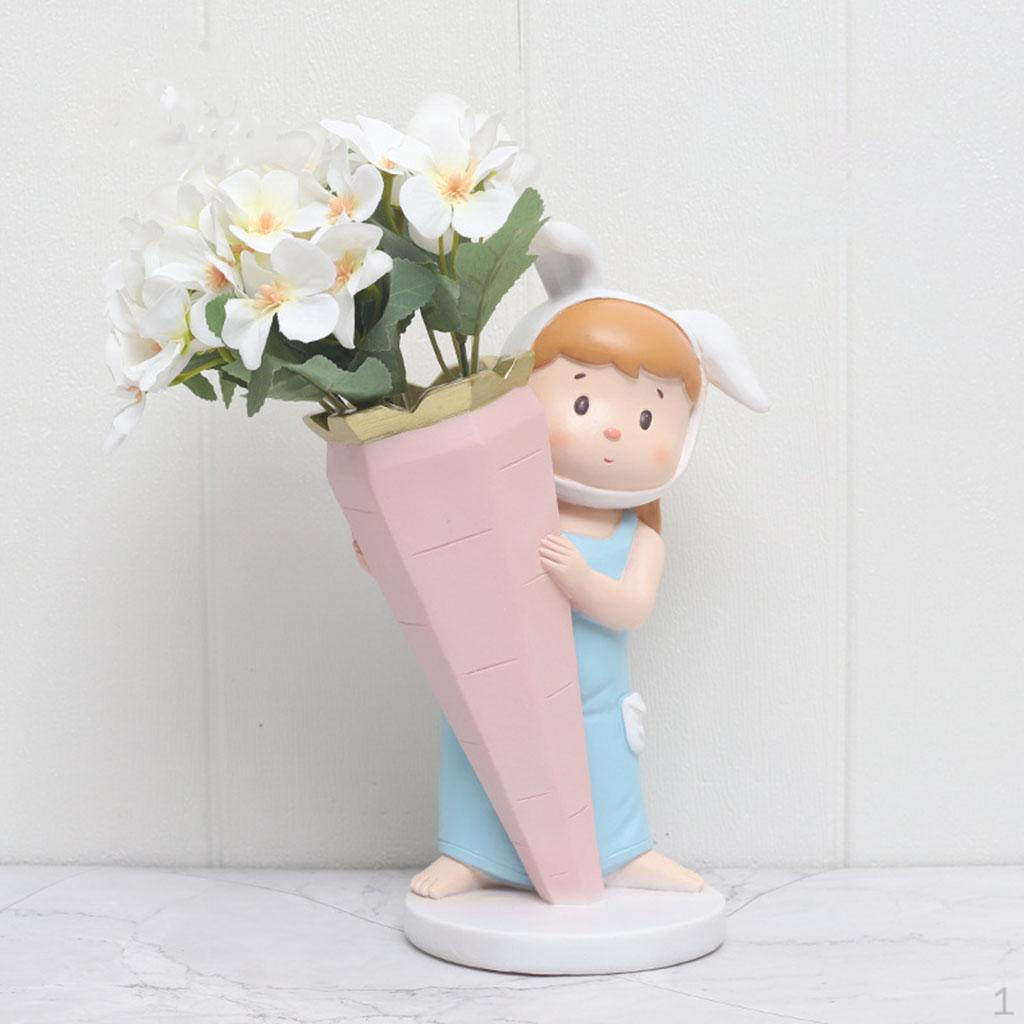 

Flower Pot Figurine Desktop Home Wedding Ornament 15.5x12x24.5cm