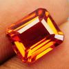 7.65 Carat Natural Stunning Orange Sapphire CERTIFIED Emerald Cut Loose Gemstone A-4215