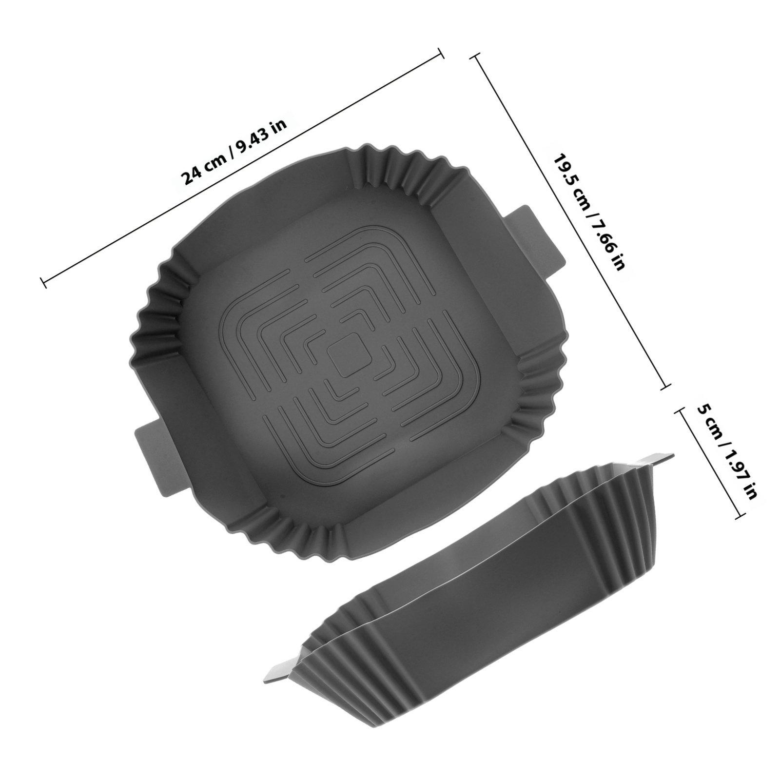 

Non-Stick Heat-Resistant Silicone Liner Air Fryer Baking Mat Reusable Prolong Life Perfect Steamed Food Modeling for Home серый