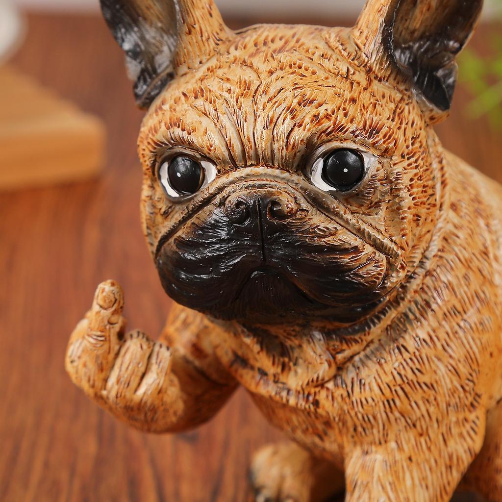 Interesting Bulldog Garden Statue Resin Decorative Piece Handicraft Home Living Room Decoration Item