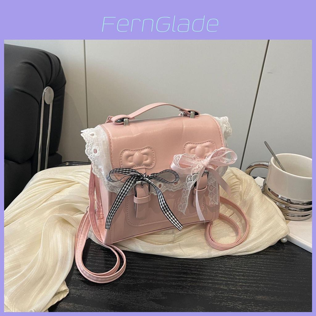 Pu Material Ladies Casual Backpack With Lace Edging For Daily Use