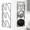 2 Piece Carbon Steel Pot Lid Holder Set Heavy Duty Steel Wall Mount Design Efficient Kitchen Space Utilization Tool