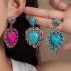 Premium Turquoise Love Earrings Premium Retro Bohemian Earrings Personality Trend Party Earrings