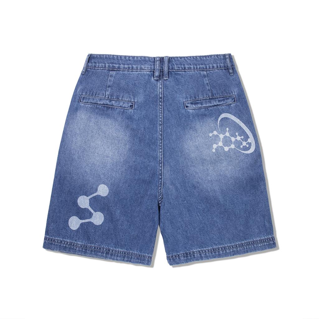 Li Ning X ANB Collaboration Series Sports Casual Simple Loose Denim Shorts Men Shorts Denim-Blue AJSV008-2