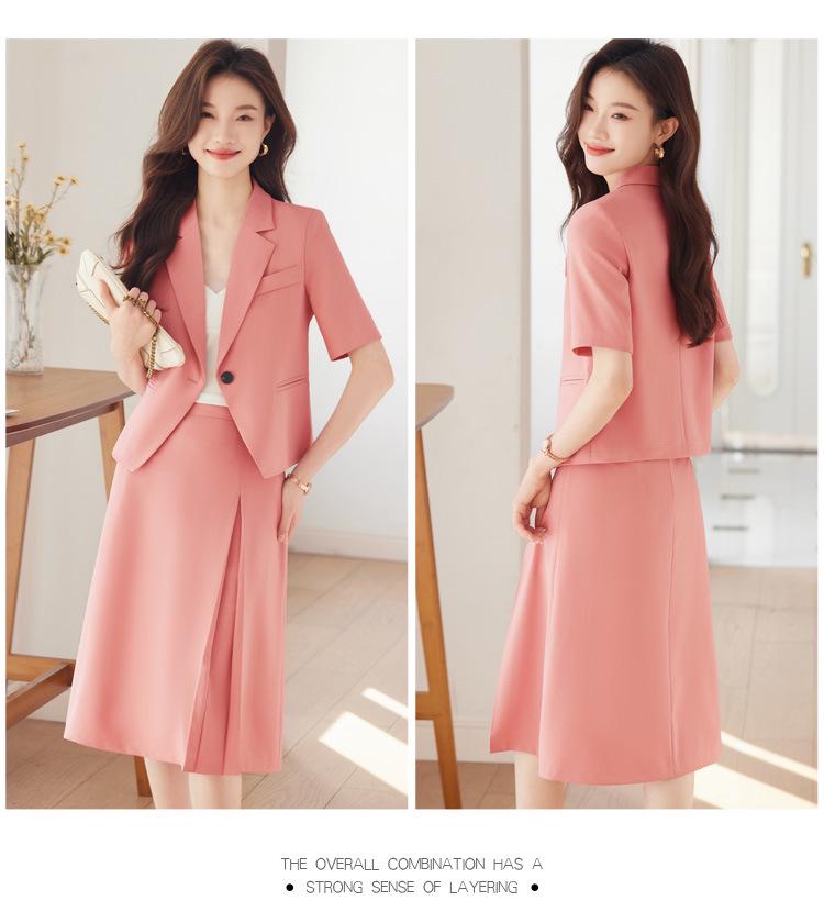 Women's Black Short-Sleeve Slim Fit Summer Blazer