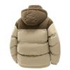 Men's Winter Color Block Hooded Jacket – Windproof Cotton Padded Coat with Plus Velvet Lining