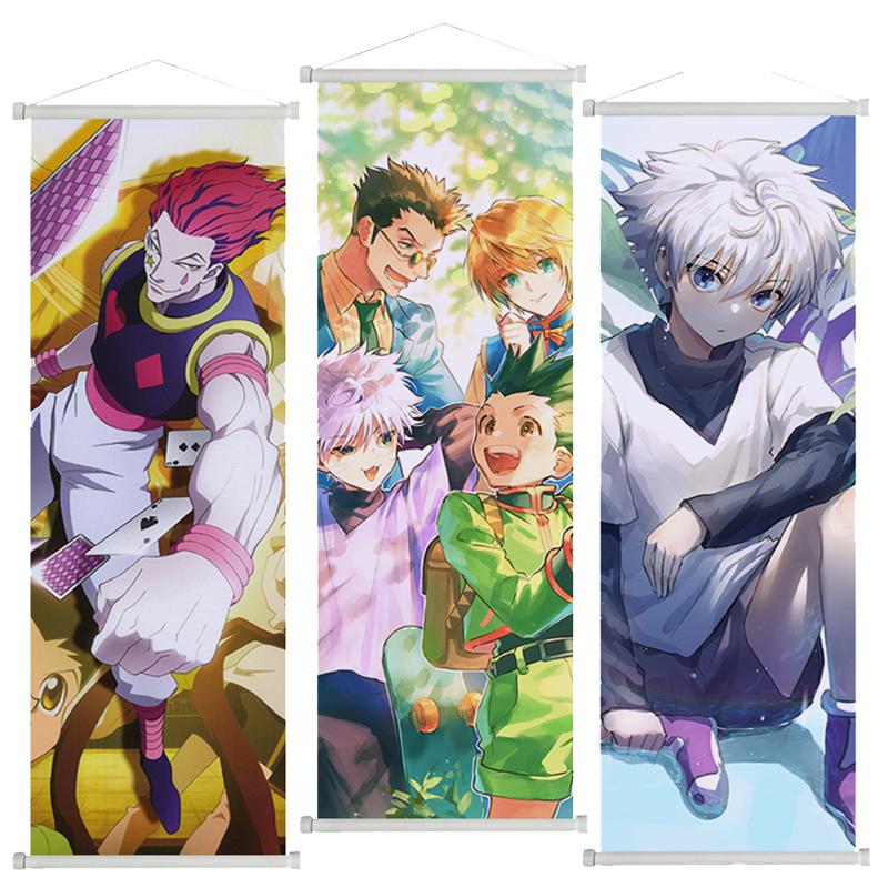 Anime Hunter X Hunter Scroll Poster GON Killua Zoldyck Hisoka Art Canvas Wall Decor for Bedroom Home Poster Family Room Decor