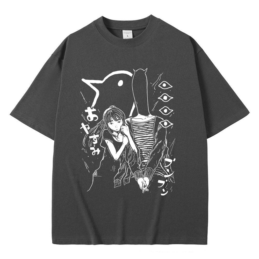 Anime Oyasumi Goodnight Punpun Graphic Tshirt Men Women Clothing Casual Cotton Vintage T Shirts Mens Manga Oversized Tshirts