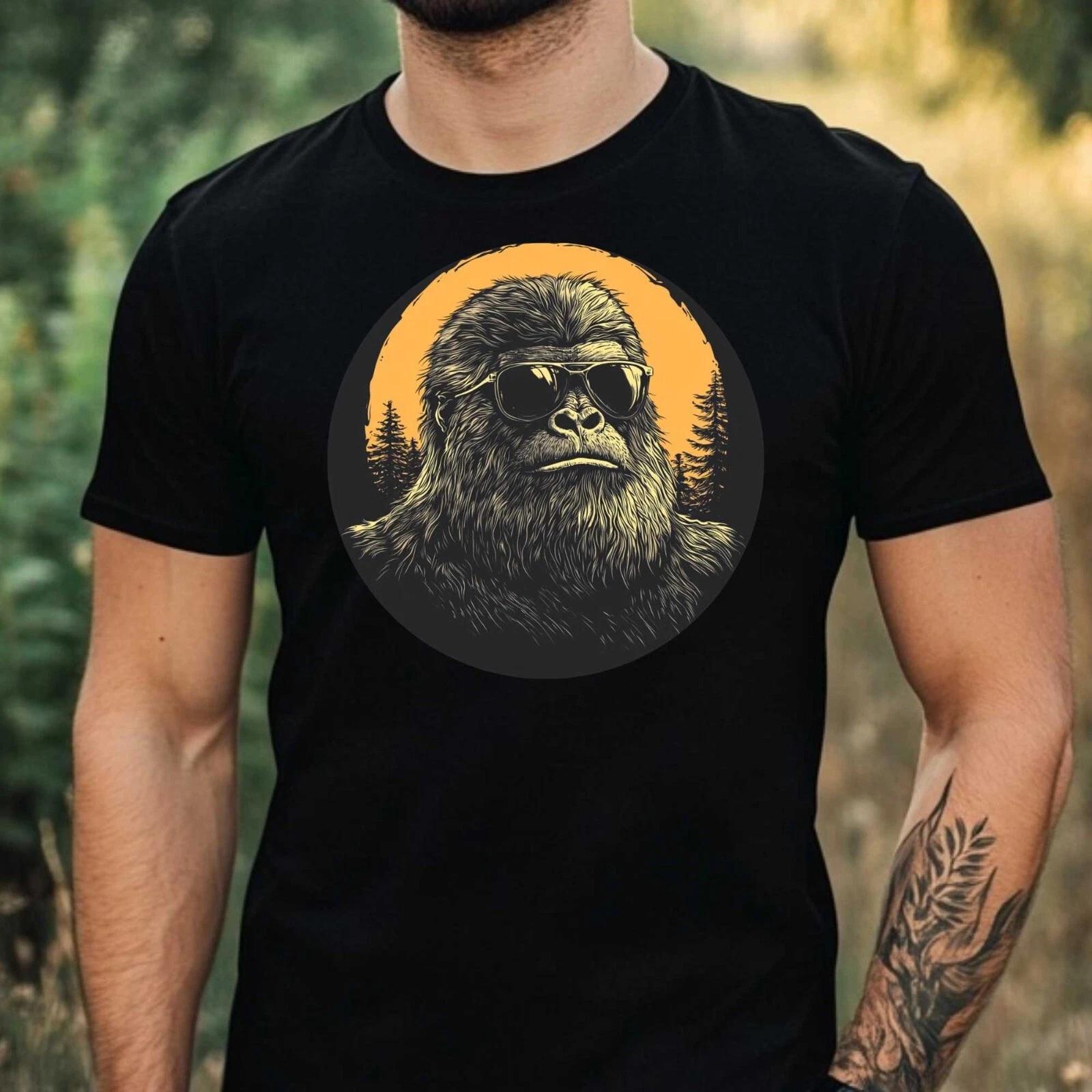 T-Shirt Herren Bigfoot mit Sonnenbrille Motiv Baumwolle Größe XS bis 5XL L