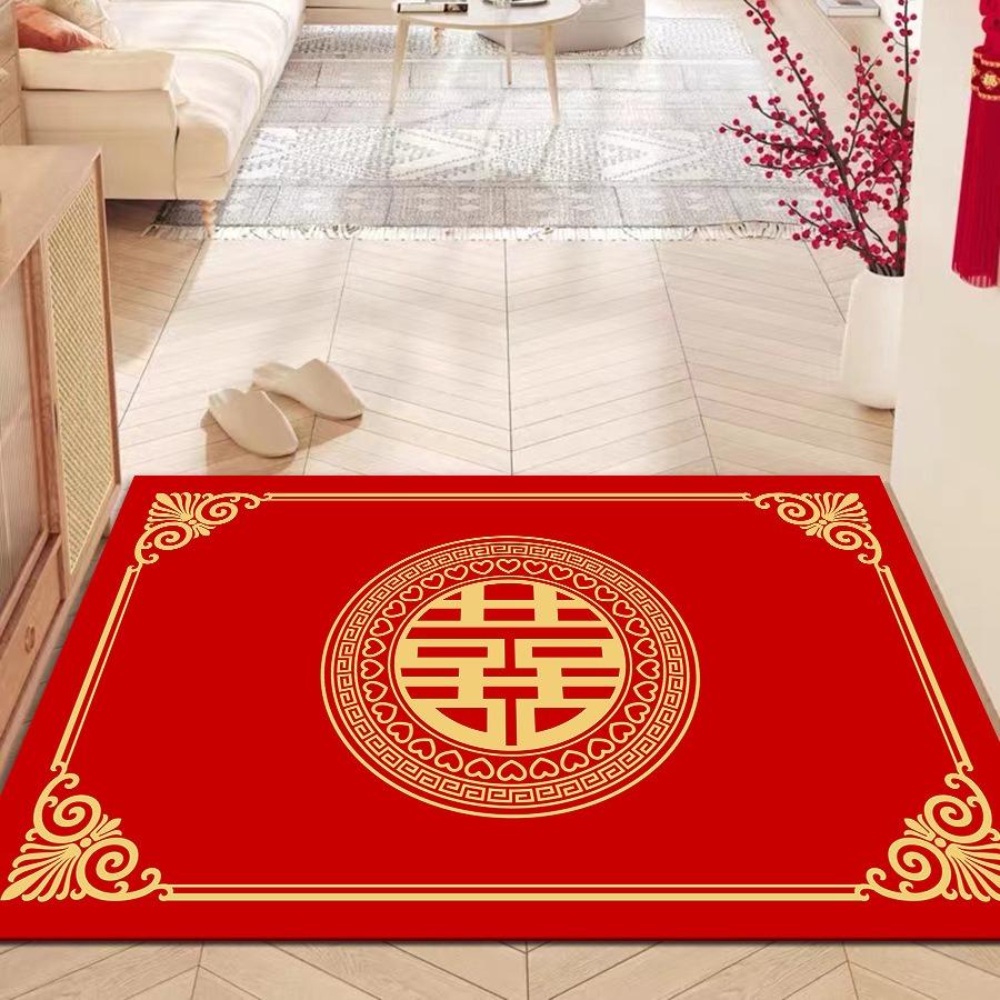 Willkommen Fußmatte im chinesischen Stil Rutschfester Küchenbodenläufer für Zuhause Wohnzimmer Hoteldekor Waschbare Badezimmer-Eingangsteppiche