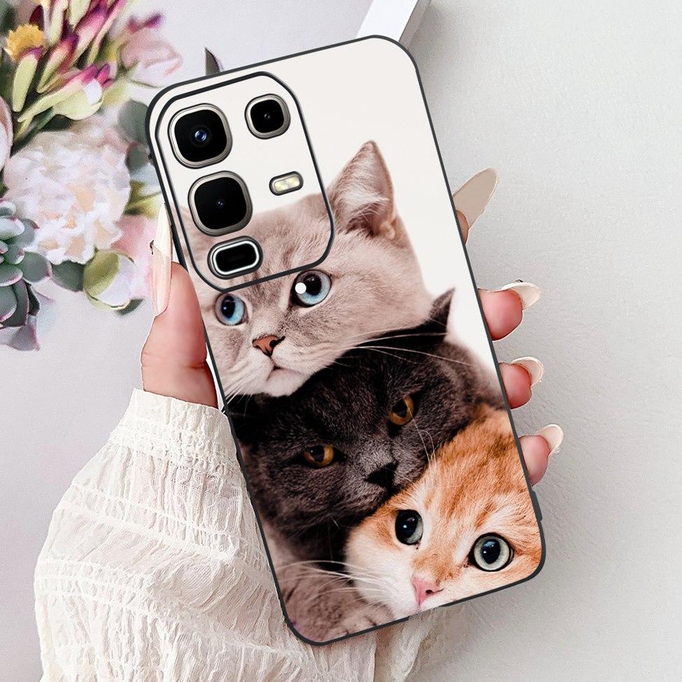 Per Infinix Note 50s X6870 Cover Posteriore Per Infinix Note 50s 5G Custodia Silicone Moda Lusso Fiori Gatto Carino Dipinto Divertente Paraurti