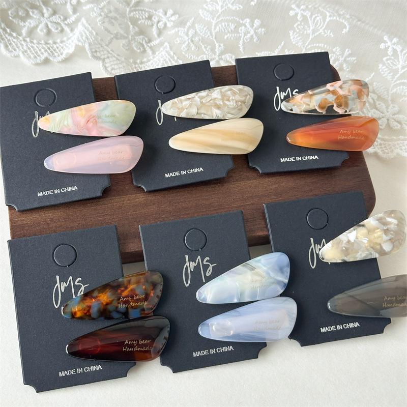 Acetic Acid Water Droplet Hairpin New Side Clip Side Parting Clip High-end Style Small-sized Hairpin Head Accessory