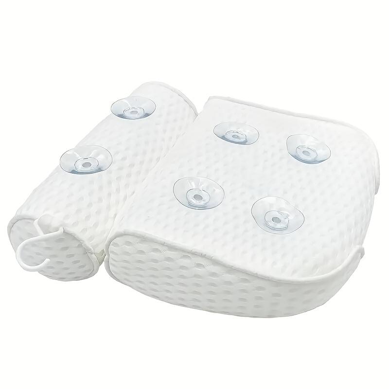 4D Mesh Bath Pillow - Neck & Back Support. 6 Suction Cups, Quick-Dry & Machine Washable. Ultimate Bathtub Relaxation!