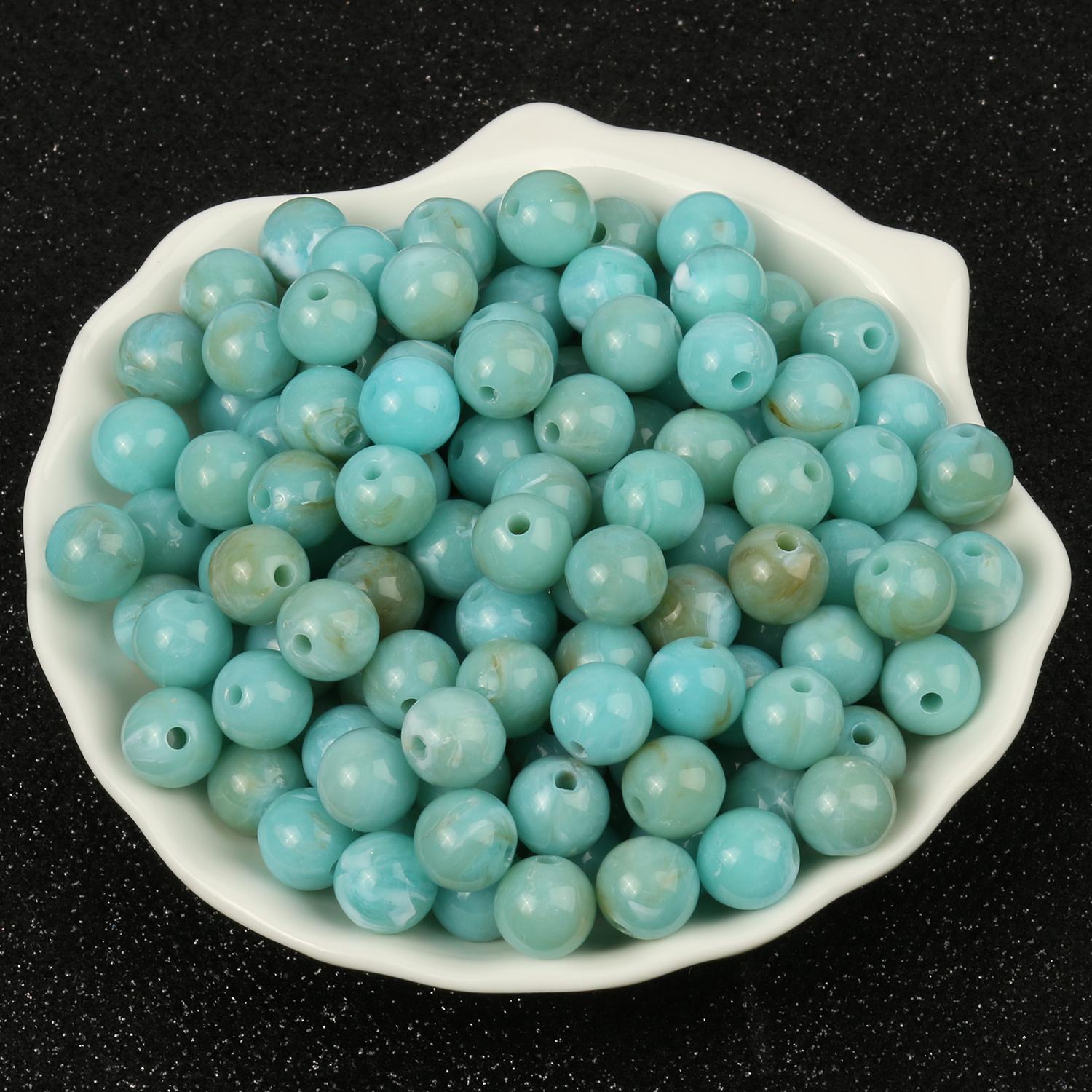 

6 8 10 мм імітація натурального каменю круглі акрилові намистини ефект хмари намистини для виготовлення ювелірних виробів браслет намисто аксесуари своїми руками 6mm about 200pcs