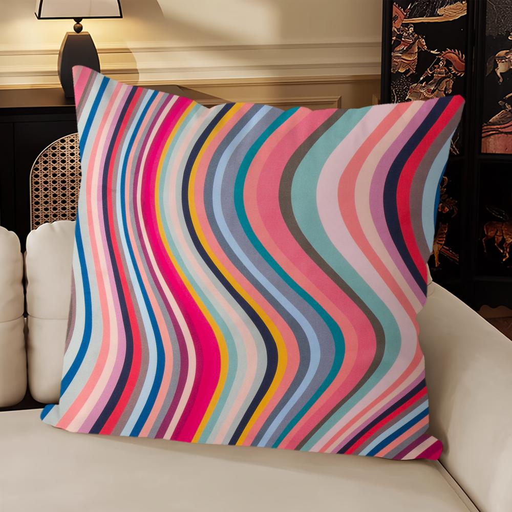 Luxury Brand Pattern Stripes Art cushion cover Living Room Headboard Bedroom Office Cushion Cushion Sofa Nap Time Pillow Case