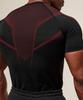 Men's Short Sleeve Gym Sports T-Shirt: Elastic, Crew Neck, Fashion Printed, Fitness Running Training Top