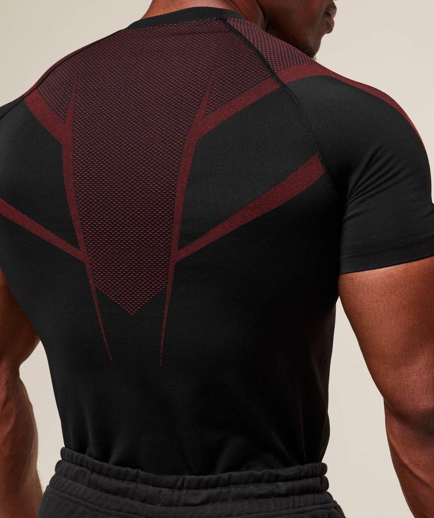 Men's Short Sleeve Gym Sports T-Shirt: Elastic, Crew Neck, Fashion Printed, Fitness Running Training Top