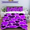 3pcs Purple Heart Pattern Bedding Set, Breathable and Soft, Suitable for All Seasons, Ideal for Home Use, Suitable for Bedroom Decor 21174