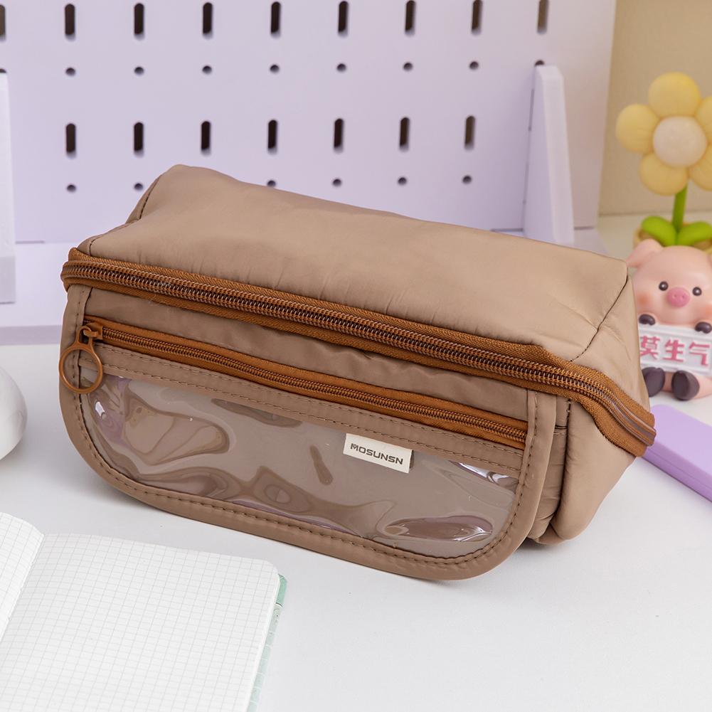 

1 шт., большой емкости, отремонтированный пенал, школьная канцелярская коробка, сумка для карандашей в студенческом стиле, органайзер для стола, школьная сумка для хранения канцелярских принадлежностей кофейный