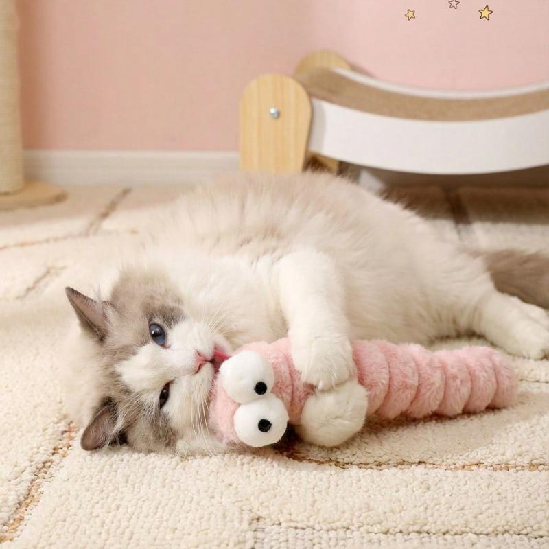 Cat Plush Toy - Soft Chew-Proof Stuffed Animal With Natural Care For Teeth, Bite Stick For Indoor Cats, Self-Pleasure Tease Toy For All Breeds
