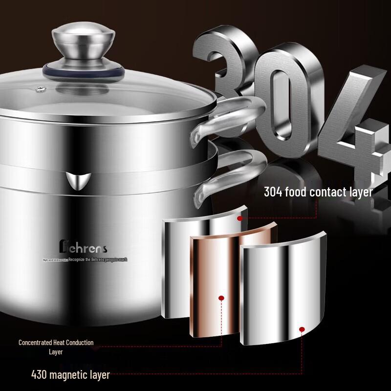 Berrens 304 Stainless Steel 24cm Multi-Function Soup Pot