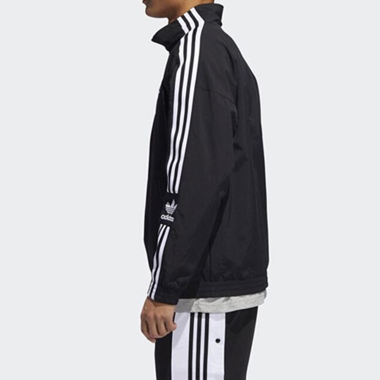 adidas Originals Lock Up Track Top With Sleeve Logo In American Retro Style Men Jackets Black ED6092