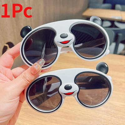Çocuk Güneş Gözlüğü Karikatür Panda Şekli moda Güneş Gözlüğü Trend Çocuk Gözlük Yüz Dekor Hediye