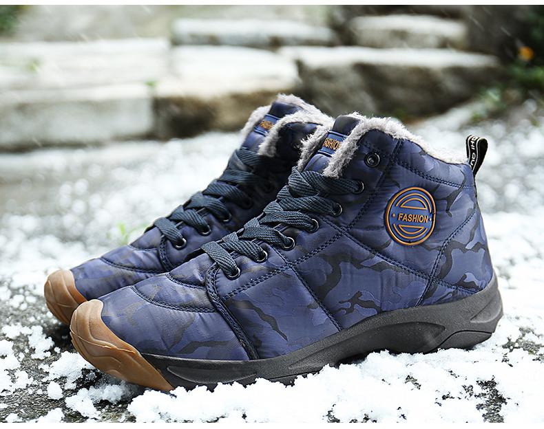 Men Ankle Boots Waterproof Winter Warm Plush Snow Boots Men Outdoor Sneaker Work Boots Male Quilted Boots Big Size 46 47