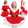 R U R Cosplay Santa Clothes Santa Claus Costume One Piece with Hat Tutu Internal Cute Thick Costume for Events Kids Children Girls Warm 120 130 140