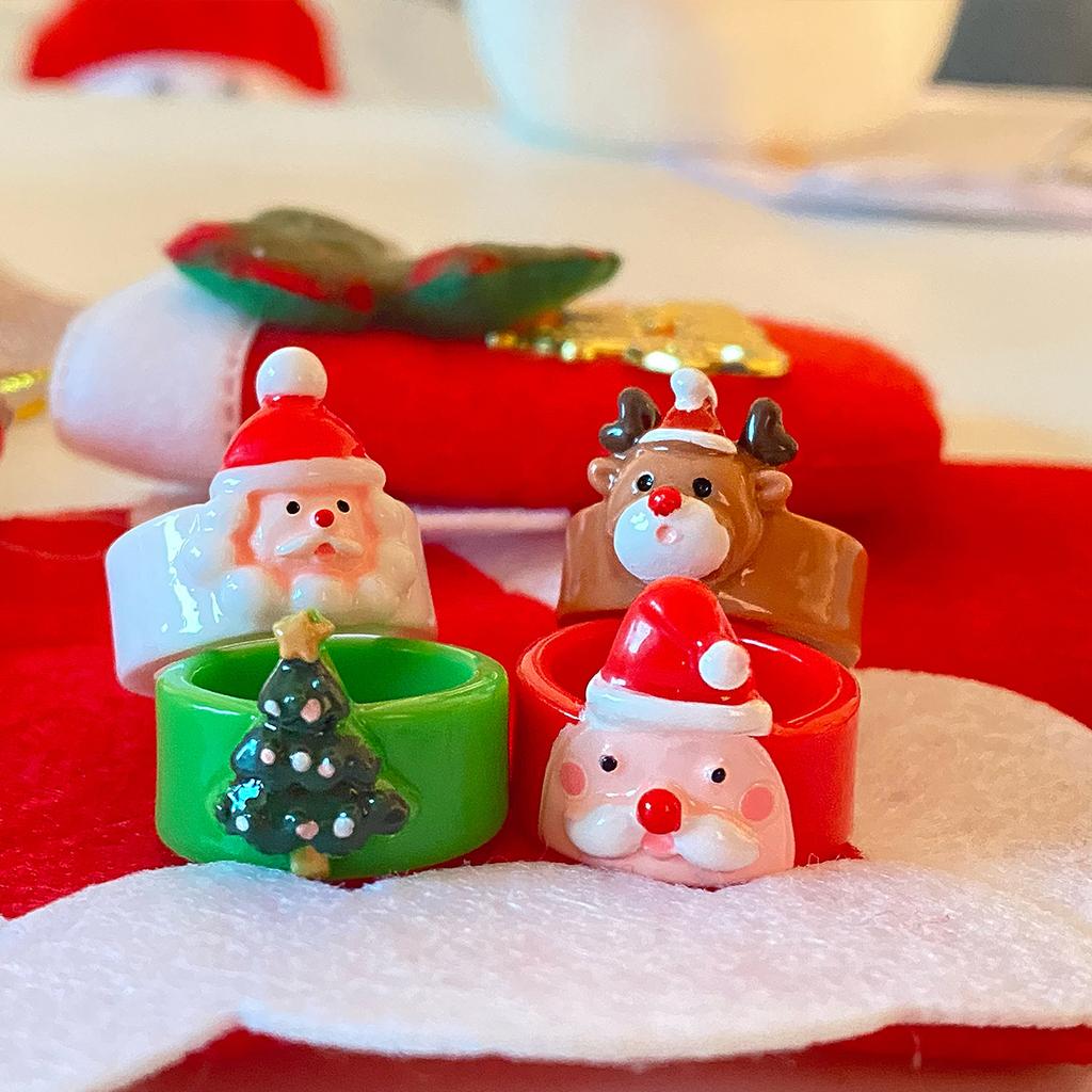 Christmas Series Cute Ring, Personalized Joint Ring Ring Fashion Resin Fun Jewelry Women