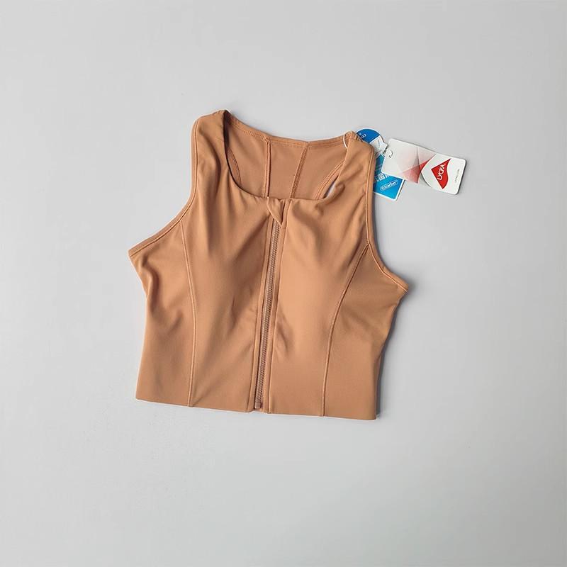 Top Reggiseno Sportivo Donna ad Alto Impatto con Zip Frontale Traspirante Antiurto Gilet Fitness per Corsa Palestra Abbigliamento Yoga Brassiere