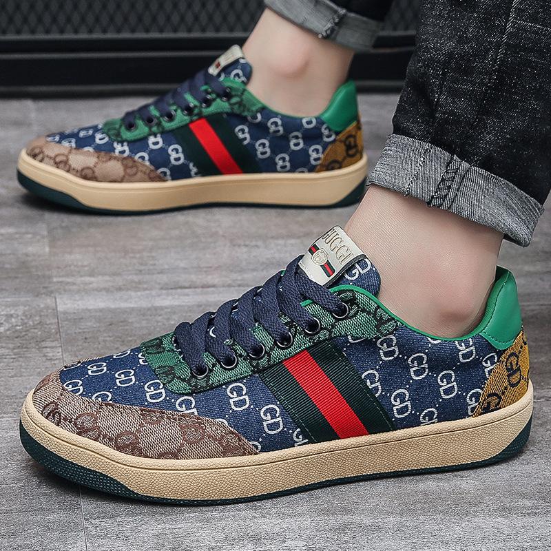 Dirty shoes, dirt-resistant high-value men's shoes, breathable and deodorant in summer, new printed board shoes, high street ins, all-match style