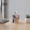 Gothic Desk Accessory Skeleton Sitting on Toilet Resin Figurine, Realistic Skull Tabletop Quirky Gift for Friends Ornament, Creative Halloween