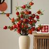 Chinese-Style Persimmon and Pomegranate Flower Arrangement for Living Room or Dining Table