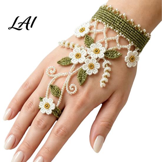 Handmade Beaded Cuff Set DIY Bracelet Kit Bead Weaving Jewelry Kit with Pattern Guide Adjustable Unique Personalized Accessory Hand Chain Craft for