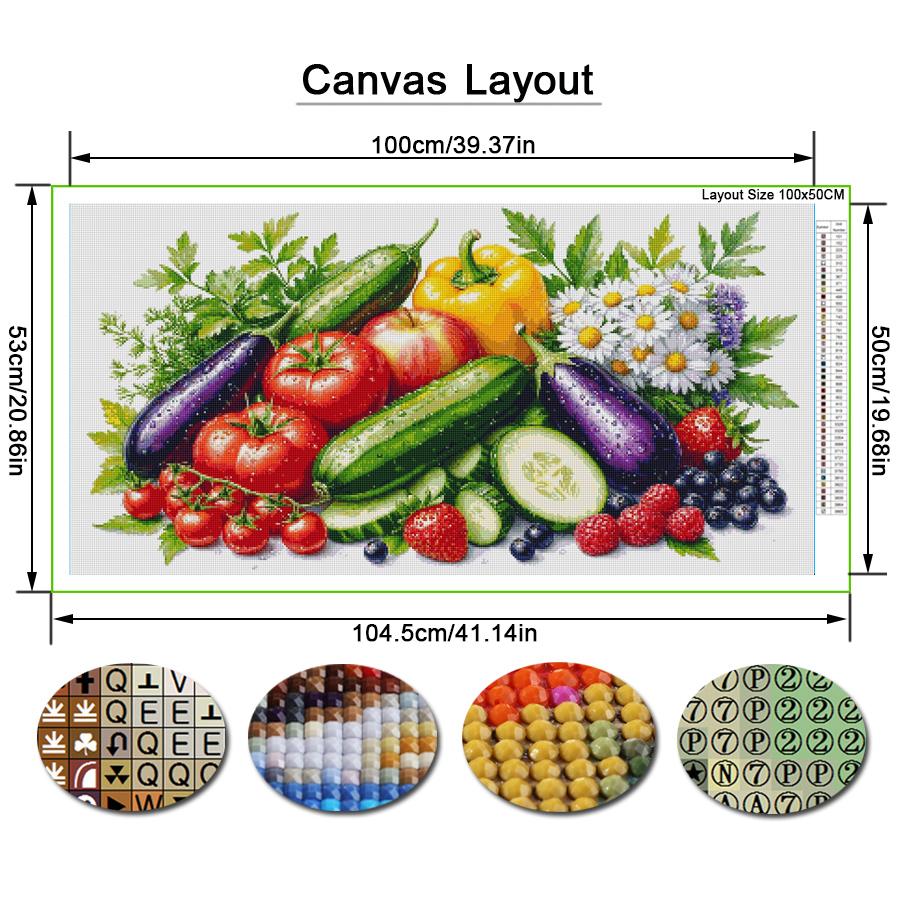 Fresh Vegetables and Fruits Large Size Diamond Painting Diy Full Square Round Drill Rhinestone Embroidery Mosaic Cross Stitch Kits
