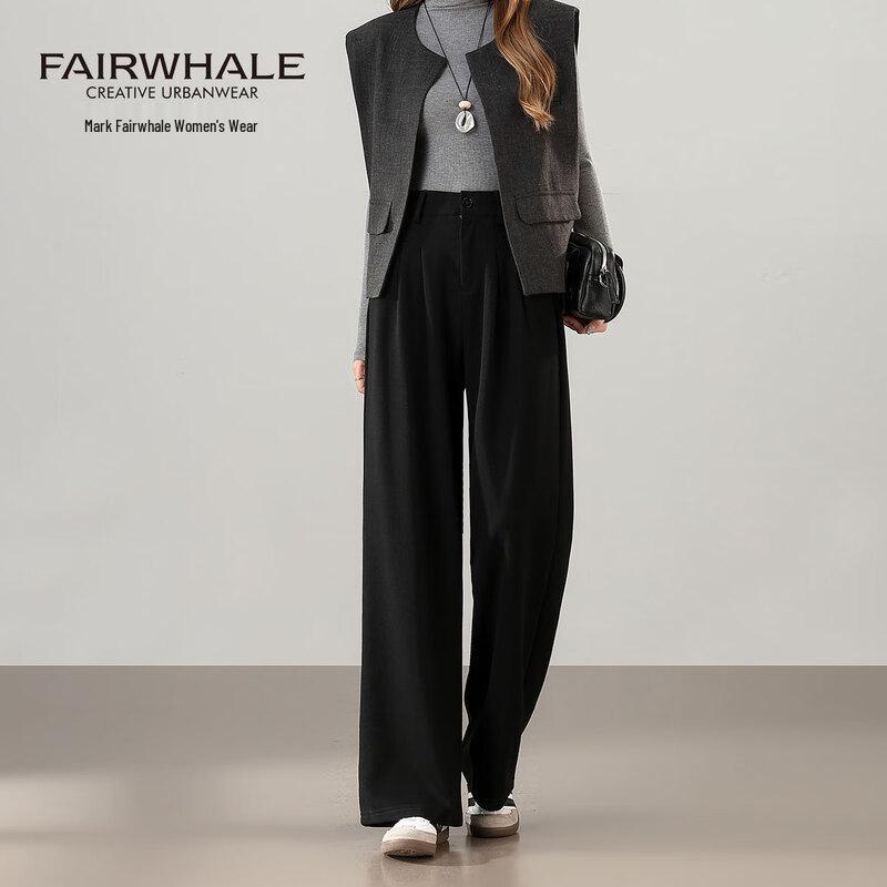 

Mark Fairwhale Women s High-Waist Draped Wide-Leg Casual Pants XL