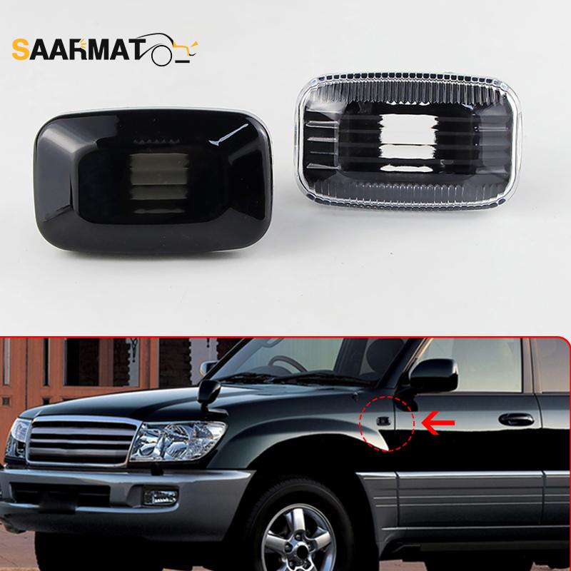 2pcs Side Markers Light Bulb Cover For Toyota Hilux 6th Gen LN140/LN150/LN160/LN170 97-05 - Turn Signal Lamp Only Shell No Bulbs