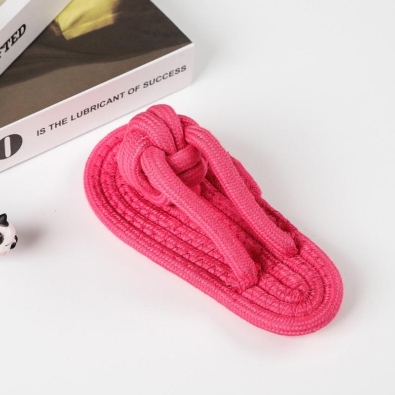 Cotton Rope Puppy Oral Toy Dogs Slippers Candy Color Shoes Shape Dog Accessories Small Medium-sized Dog Training Toy