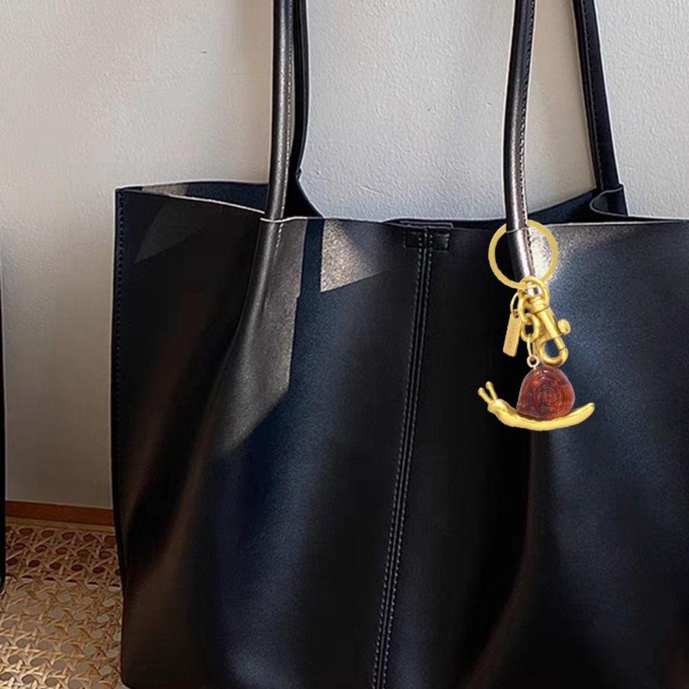 Anti-Lost Resin Snail Keyring Bag Charm Small Snail Bag Pendant Birthday Parties